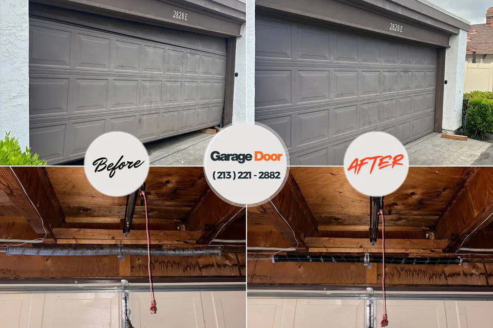 Before and after: garage door repair Trenton, NJ